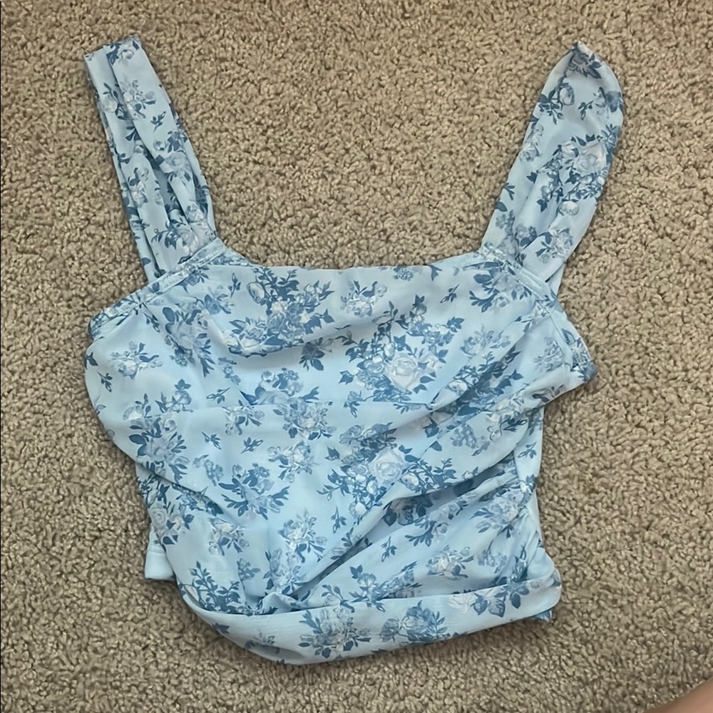 Floral Blue Women's Top